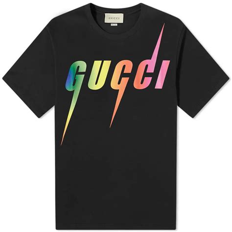 gucci rainbow tshirt|Gucci v neck t shirt.